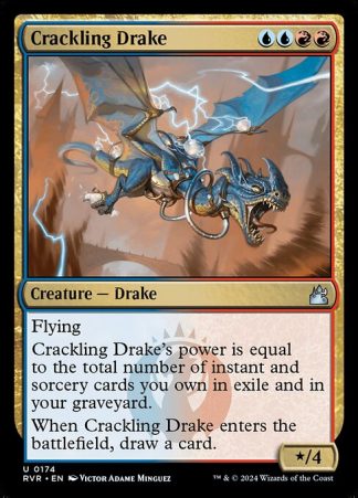 Crackling Drake - (174) - Magic the Gathering Ravnica Remastered Singles