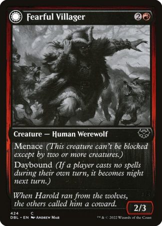 Fearful Villager // Fearsome Werewolf - (424) - Magic the Gathering Innistrad: Double Feature Singles